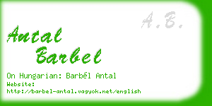 antal barbel business card